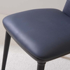 Modern Darkblue Leather Upholstered U-shaped Back Armless Dining Chairs