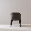 Modern Upholstered Velvet&Leather Dining Armchair with Wood Legs