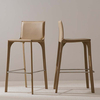 Modern High Square Saddle Leather Upholstered Barstool&Counter Stool with Metal Legs