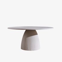 Concrete Indoor/Outdoor Round Dining Table with Pedestal Base