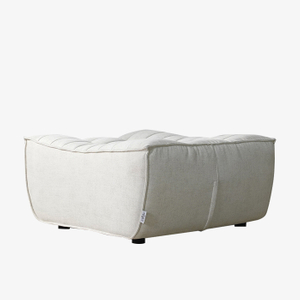 Waffle Minimalist Square Pouf Ottoman Chair Living Room Furniture White