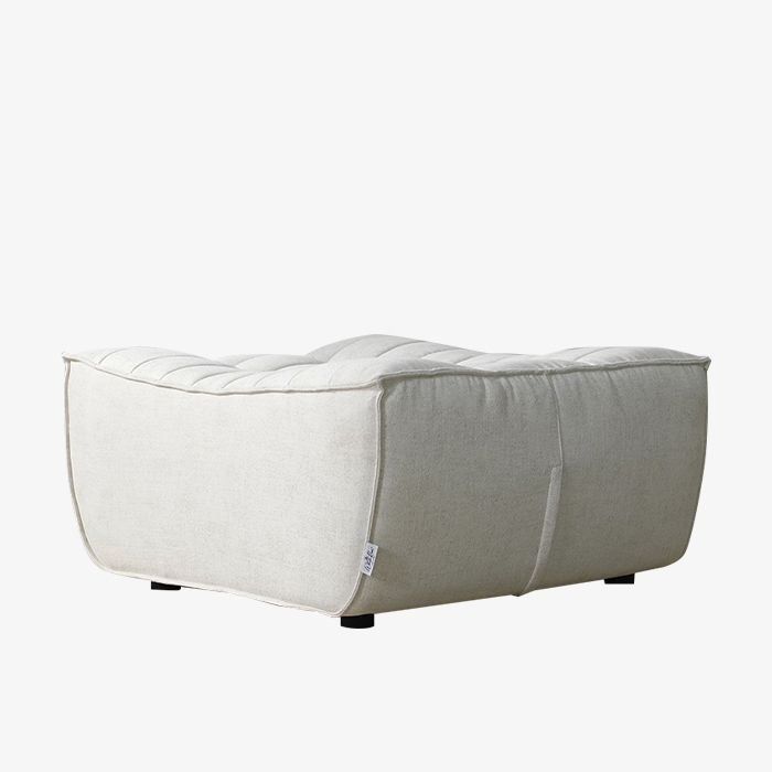 Waffle Minimalist Square Pouf Ottoman Chair Living Room Furniture White