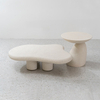 Minimalist Curverd Fiberglass Top Concrete Coffee Table