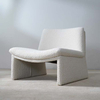 Italian Upholstered Square Soft Chair Accent Chair in White 