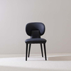 Modern Darkblue Leather Upholstered U-shaped Back Armless Dining Chairs