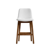 Modern White Barstool With Ash Wood Frame &Upholstered Seat
