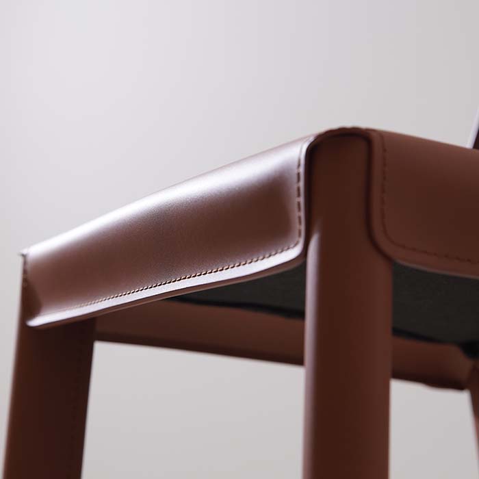 Minimalist Modern Leather High Barstool &Counter Stool with Backrest