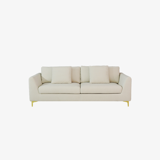 Italian Modern 2 Seater Sofa with Metal Legs 