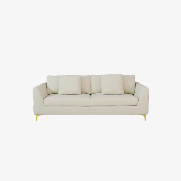 Italian Modern 2 Seater Sofa with Metal Legs 