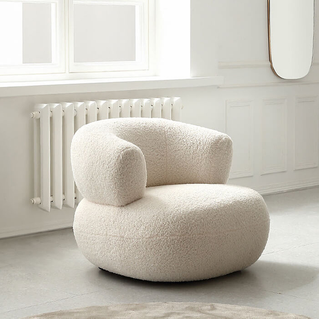 Modern Teddy Boucle Lounge Armchair Lazy Single Sofa Chair
