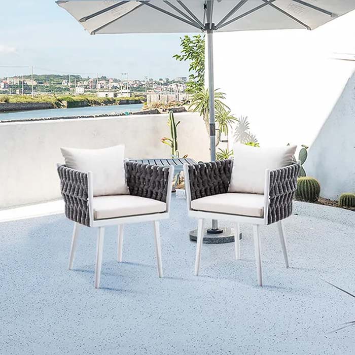 Garden Aluminium Rope Woven Patio Outdoor Chair