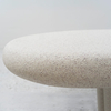 Minimalist Curverd Fiberglass Top Concrete Coffee Table