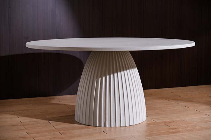 Concrete Indoor/Outdoor Round Dining Table with Pedestal Base