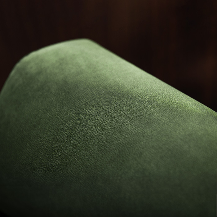 Modern Green Velvet Arm Lounge Chair with Ottoman