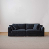 Modern Black Velvet Upholstered 3 Seater Living Room Sofa
