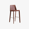 Minimalist Modern Leather High Barstool &Counter Stool with Backrest