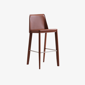 Minimalist Modern Leather High Barstool &Counter Stool with Backrest