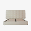 Modern Minimalist White King Size Leather Bed Frame With Headboard