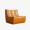 Modern Leather Single Lazy Sofa Chair Upholstered Armless Lounge Chair