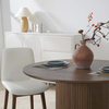 Modern Walnut Wood Round Dining Table Brown for Dining Room&Kitchen