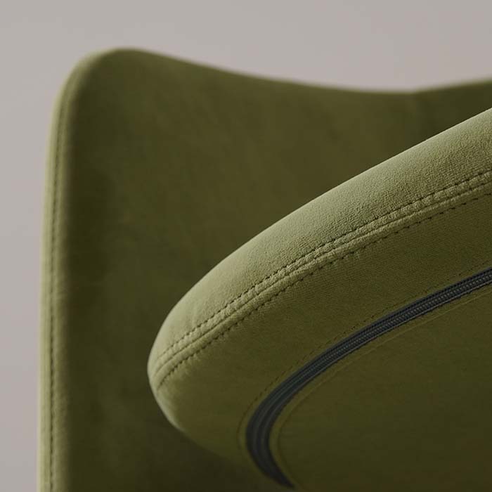 Italian Modern Green Velvet Dining Armchair 