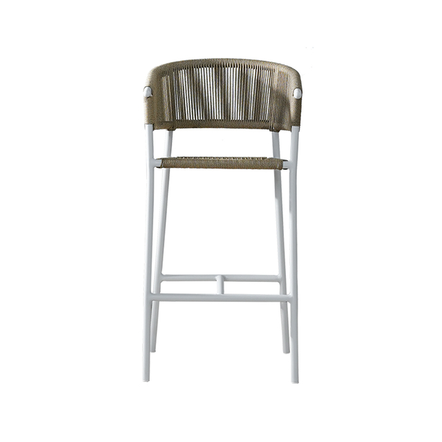 White Weave Metal Barstools Outdoor Chair Kitchen Furniture