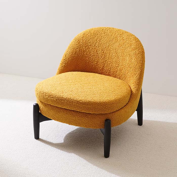 Modern Teddy Fleece Armchair upholstered Lounge Chair with Backrest