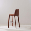 Minimalist Modern Leather High Barstool &Counter Stool with Backrest