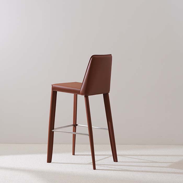 Minimalist Modern Leather High Barstool &Counter Stool with Backrest