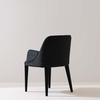 Modern Minimalist Black Velvet Upholstered Backrest Dining Armchair