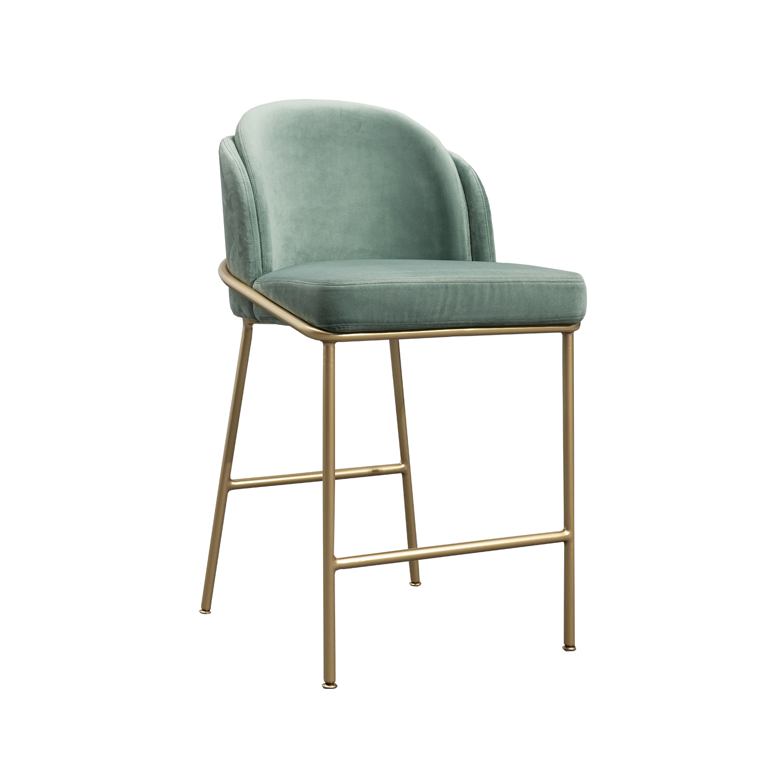 Minimalist Velvet Leather Metal Barstools Kitchen Dining Chair