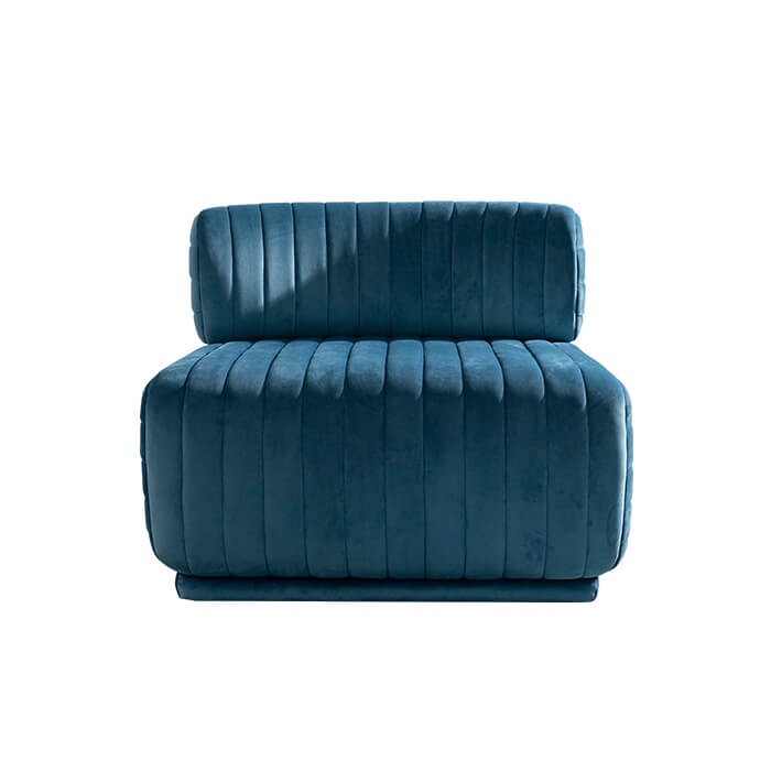 Modern Home Single Sofa Velvet Fabric Armless Lounge Chair 