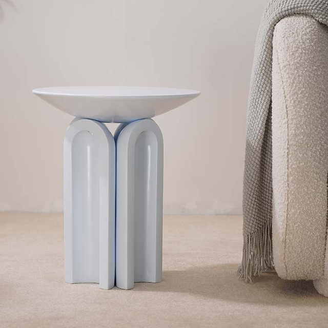 Luxury Sky Blue Unique Design Fiberglass Side Table / Nightstand