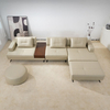 Luxury L Shaped Sectional Modular Leather Sofa Chaise with Ottoman for Living Room