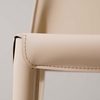 Modern Saddle Leather Upholstered Dining Kitchen Chair with Metal Legs