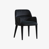 Modern Minimalist Black Velvet Upholstered Backrest Dining Armchair