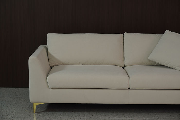 Italian Modern 2 Seater Sofa with Metal Legs 