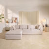 Modern White 4-Piece Sectional Sofa with Down Filled Pillows/Cushions Comfortable Sofa