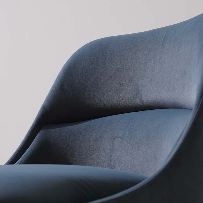 Modern Blue Velvet Upholstered Dining Chair