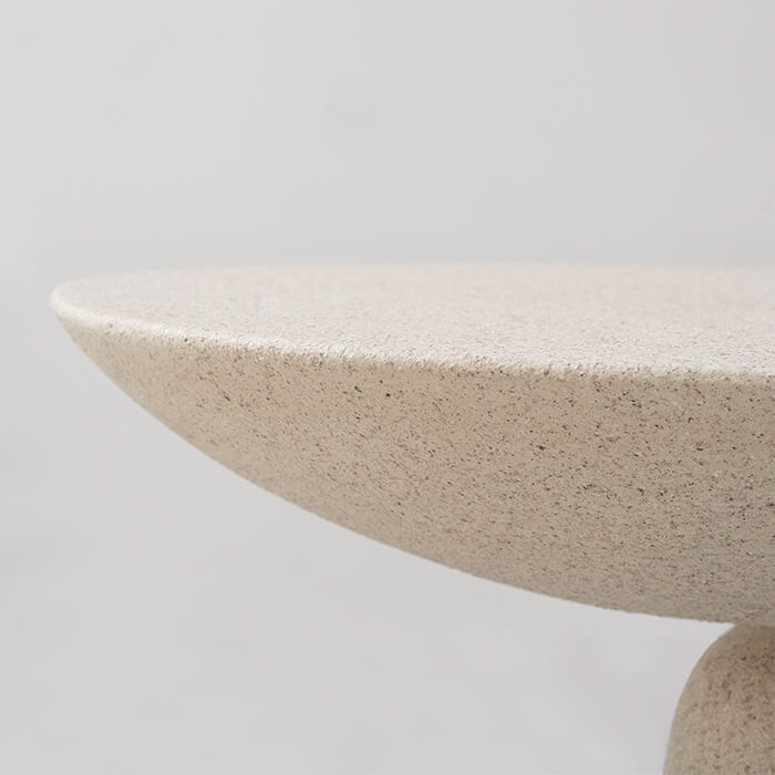 Minimalist Curverd Fiberglass Top Concrete Coffee Table