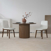 Modern Walnut Wood Round Dining Table Brown for Dining Room&Kitchen