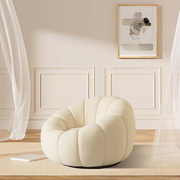 Pumpkin Lazy Swivel Sofa Chair Nordic Cloud Cute Chair