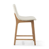 Modern White Bar & Counter Stool with Wood Base for Kitchen&Dining Room