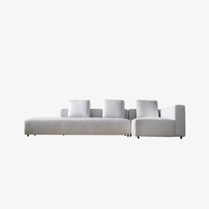 White Minimalist Outdoor Sectional L Shape Sofa Waterproof