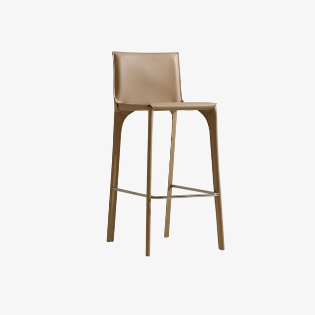 Modern High Square Saddle Leather Upholstered Barstool&Counter Stool with Metal Legs