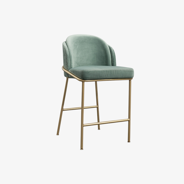 Minimalist Velvet Leather Metal Barstools Kitchen Dining Chair