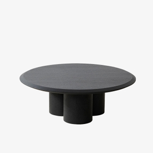 Minimalist Black Oak Natural Wood Coffee Table Set