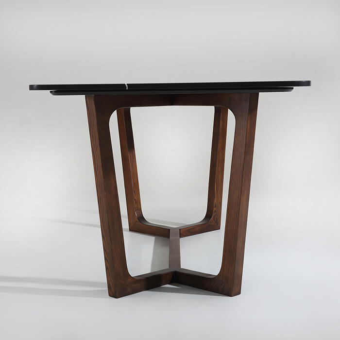 Modern Black Rectangle Marble Top Dining Table 