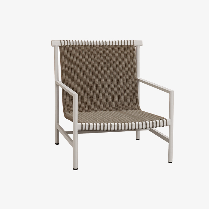 Minimalist Furniture Outdoor Metal Woven Lounge Chair White