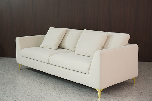 Italian Modern 2 Seater Sofa with Metal Legs 